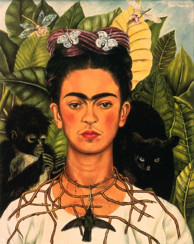 Frida Kahlo: 1940, Self Portrait with Necklace of Thorns